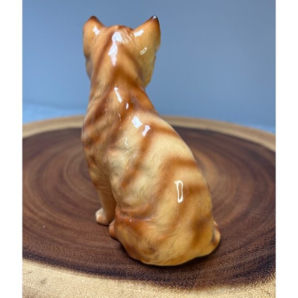 Vintage Ceramic Tabby Cat Figurine By Brinn's T195 Hand-Painted 6" 1950s Decor M - Picture 6 of 7